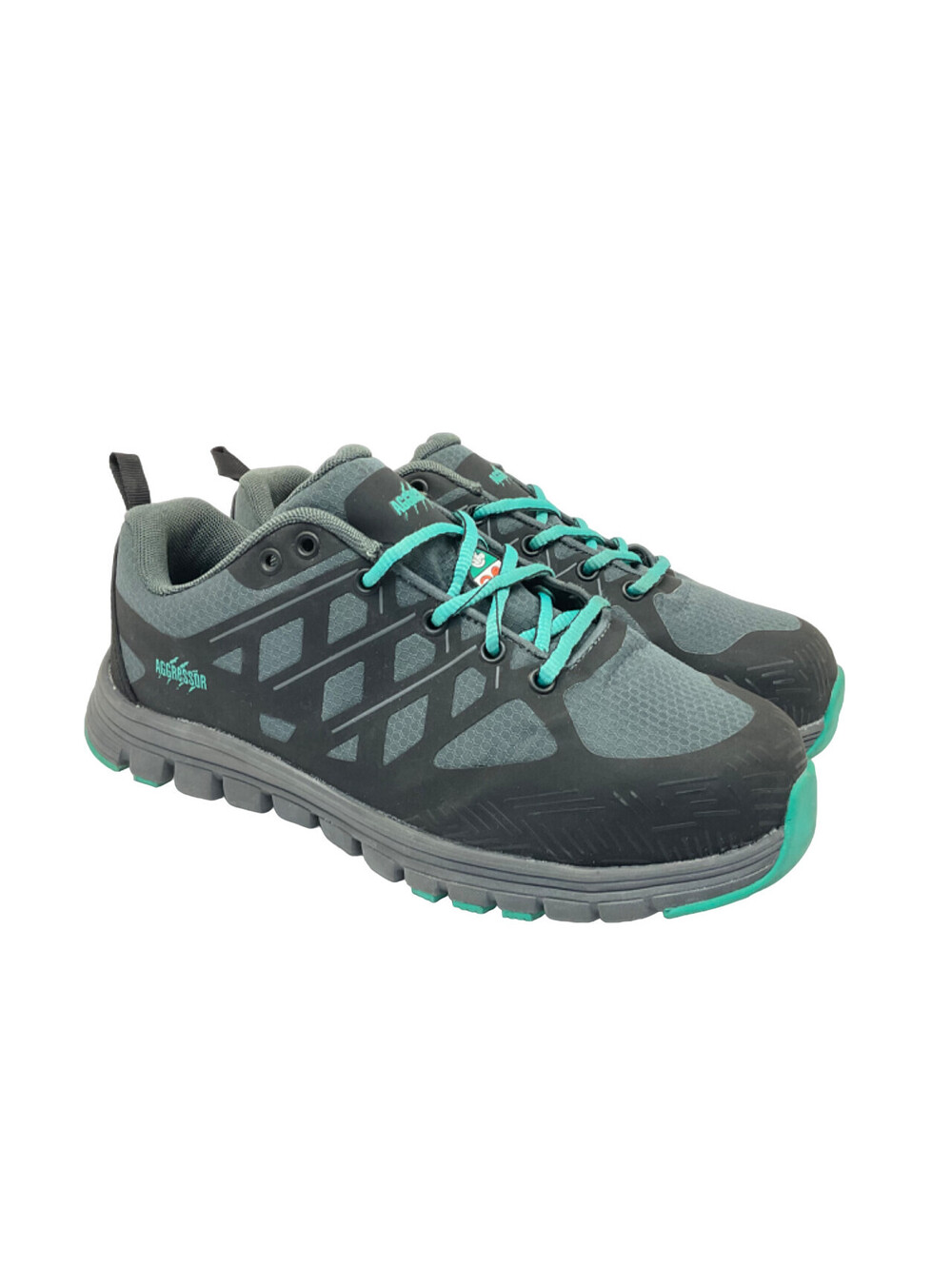 AGGRESSOR Women's Steel Toe Steel Plate Safety Work Shoes 1501 Grey/Black 8M